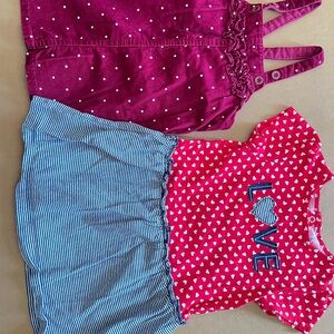 Carter's Pink & Blue Girls' Two-Piece Dress Set
